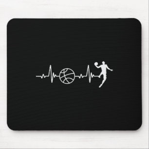 Basketball Lover Heartbeat Retro Basketball Spiele Mousepad
