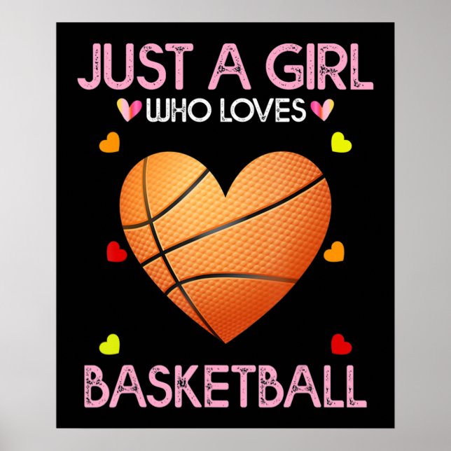 Basketball Lover Women Geschenk nur ein Mädchen, d Poster (Vorne)