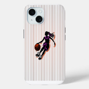 Basketball Mädchen dribbelt IPhone 15 Hülle