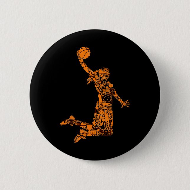 Basketball Mädchen Frauen Kinder 1 Button (Vorderseite)