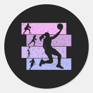 Basketball Mädchen Frauen Kinder 1 Runder Aufkleber