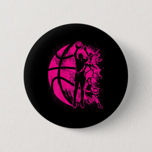Basketball Mädchen Frauen Kinder Basketballmannsch Button
