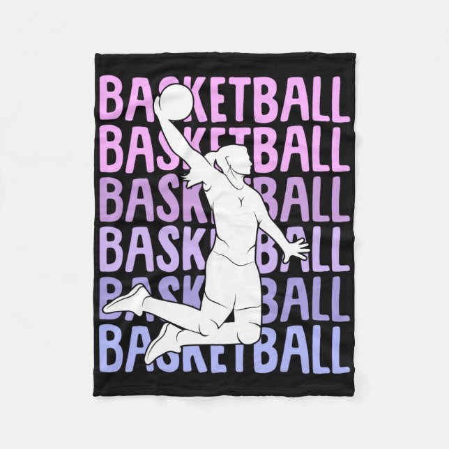 Basketball Mädchen Frauen Kinder Fleecedecke (Vorderseite)