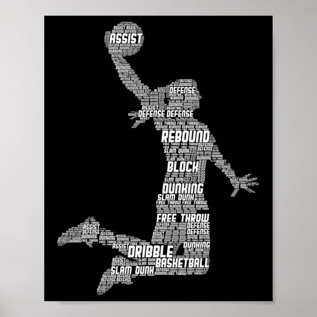 Basketball Mädchen Frauen Kinder Mädchen Poster (Vorne)
