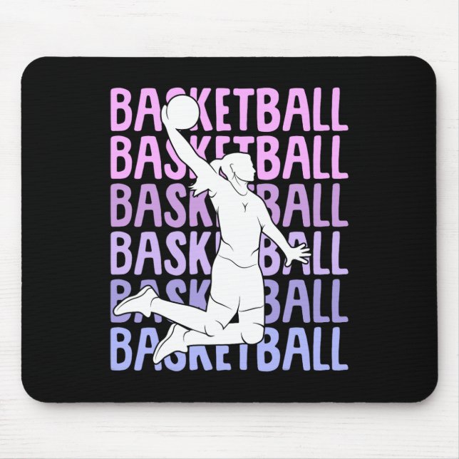 Basketball Mädchen Frauen Kinder Mousepad (Vorne)