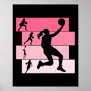 Basketball Mädchen Frauen Kinder Poster