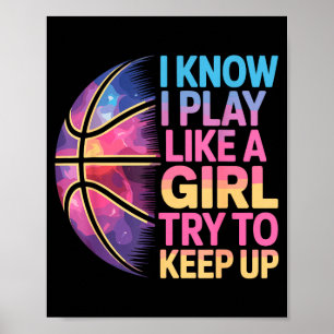 Basketball-Mädchen-Kunst für Mädchen Kinder Frauen Poster