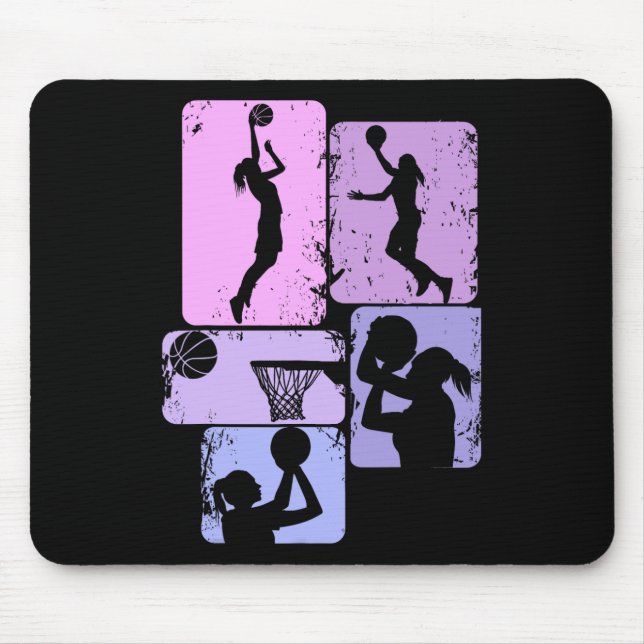 Basketball Mädchen Mädchen Mädchen Kinder Mousepad (Vorne)