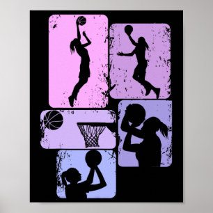 Basketball Mädchen Mädchen Mädchen Kinder Poster