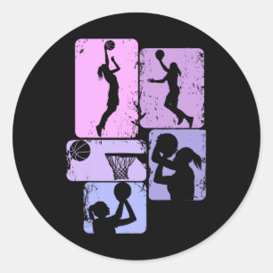 Basketball Mädchen Mädchen Mädchen Kinder Runder Aufkleber
