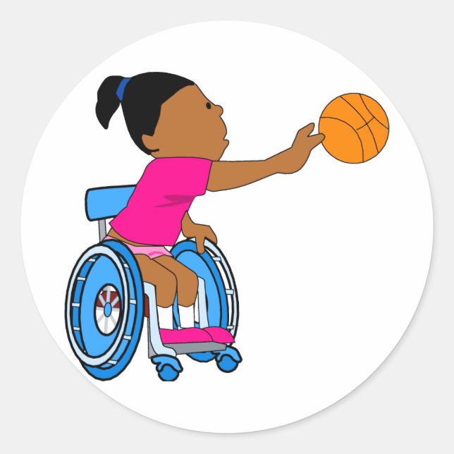 Basketball-Mädchen Runder Aufkleber (Vorderseite)