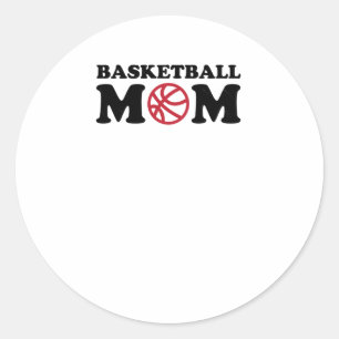 Basketball Mama 5 Runder Aufkleber