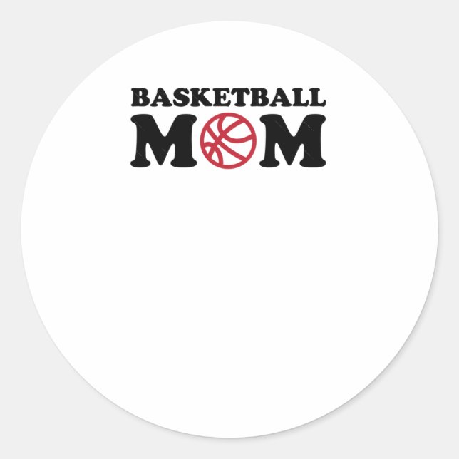 Basketball Mama 5 Runder Aufkleber (Vorderseite)