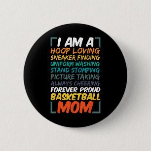 Basketball Mama Coach Ehefrau Spaß Proud Team Play Button