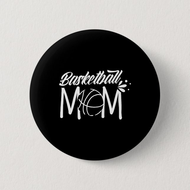 Basketball Mama Coach Team Spieler Match Mutter Mo Button (Vorderseite)