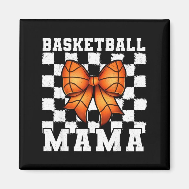 Basketball Mama Coquette Bow Game Day Funny Srts L Magnet (Vorne)