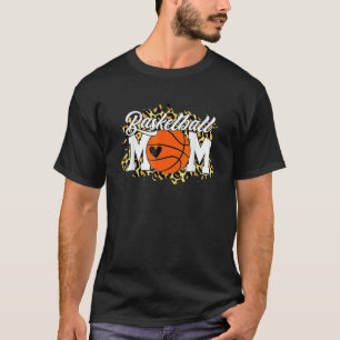 Basketball Mama Funny Mütter Day Leopard Herbst Ba T-Shirt
