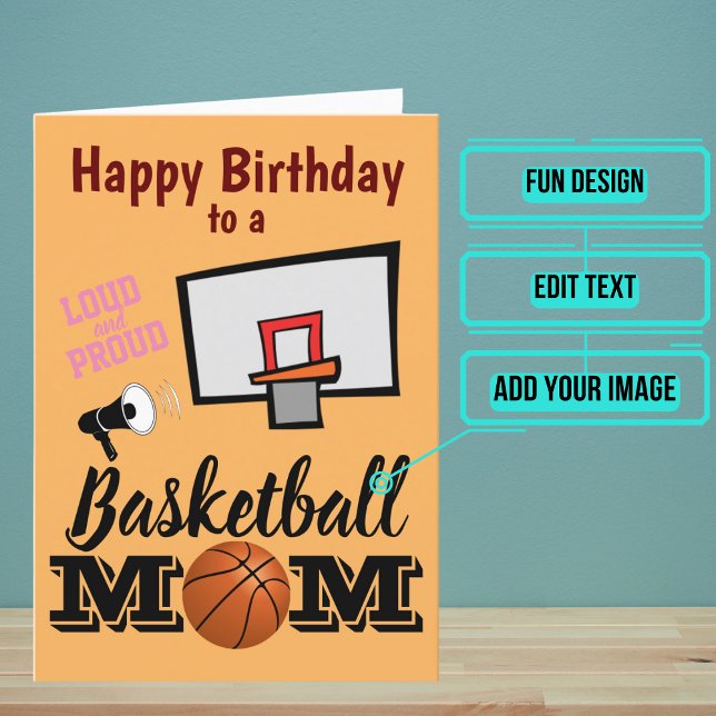 Basketball-Mama Geburtstag Karte (Mom is at every game and always there to shout her support.)
