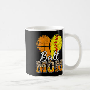 Basketball Mama Herzstück Softball Mama Leopard Mu Kaffeetasse