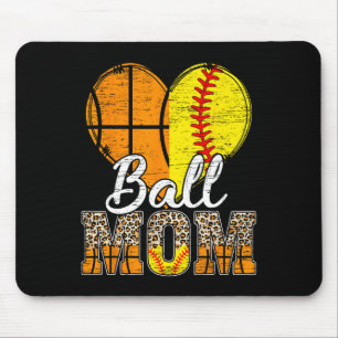 Basketball Mama Herzstück Softball Mama Leopard Mu Mousepad