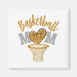 Basketball Mama Leopard Basketball Senior Mama 202 Magnet