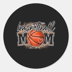 Basketball Mama Leopard Basketball Senior Mama 202 Runder Aufkleber