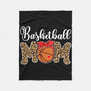 Basketball Mama Leopard Messy Bun Game Day Fun Mot Fleecedecke