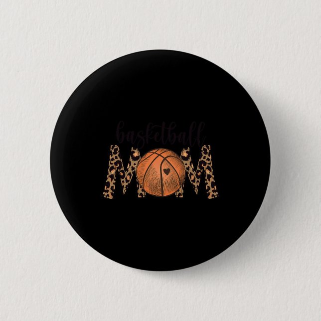 Basketball Mama Leopard Print Cheetah Proud Mama S Button (Vorderseite)