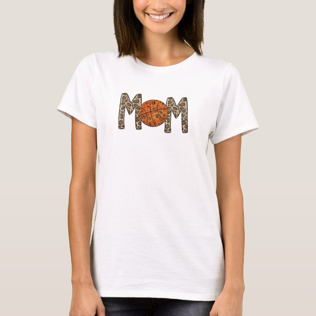 Basketball Mama Leopard Shirt Stilvoll (Vorderseite)