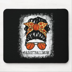 Basketball Mama Messy Bun Hair Player Mama Mütter  Mousepad