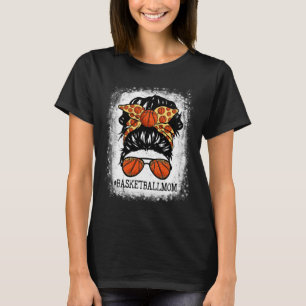 Basketball Mama Messy Bun Hair Player Mama Mütter T-Shirt