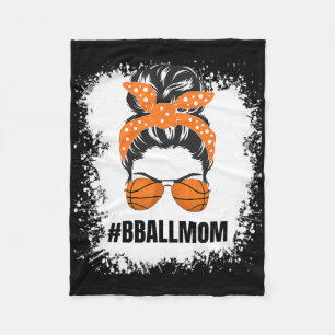 Basketball Mama Messy Bun Proud Mama Bball Basketb Fleecedecke