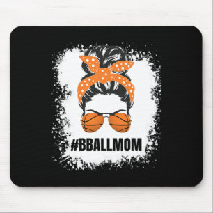 Basketball Mama Messy Bun Proud Mama Bball Basketb Mousepad