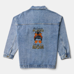 Basketball Mama Messy Bun Sport Ball Mama Mutter Jeansjacke