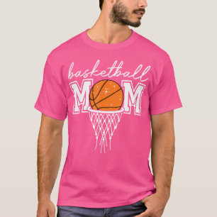 Basketball Mama Mother Leopard Basketball Hoop Net T-Shirt