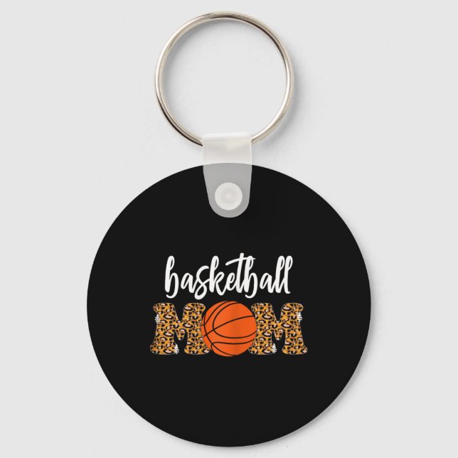 Basketball Mama Niedlich Leopard Basketball Gesche Schlüsselanhänger (Vorderseite)