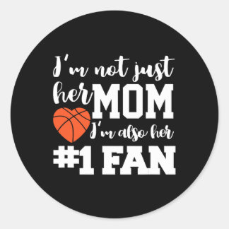 Basketball Mama Nummer 1 Fan Basketball Mütter J Runder Aufkleber