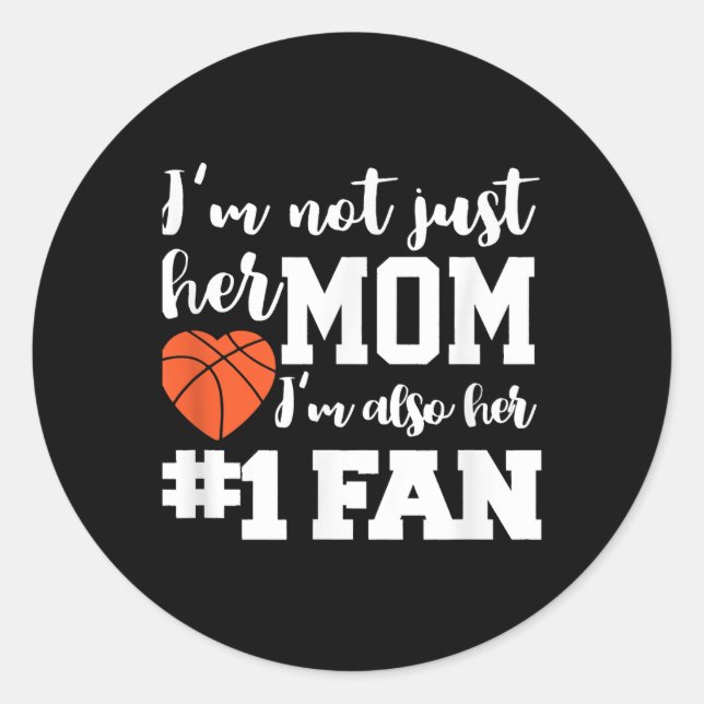 Basketball Mama Nummer 1 Fan Basketball Mütter J Runder Aufkleber (Vorderseite)