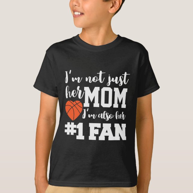 Basketball Mama Nummer 1 Fan Basketball Mütter J T-Shirt (Vorderseite)