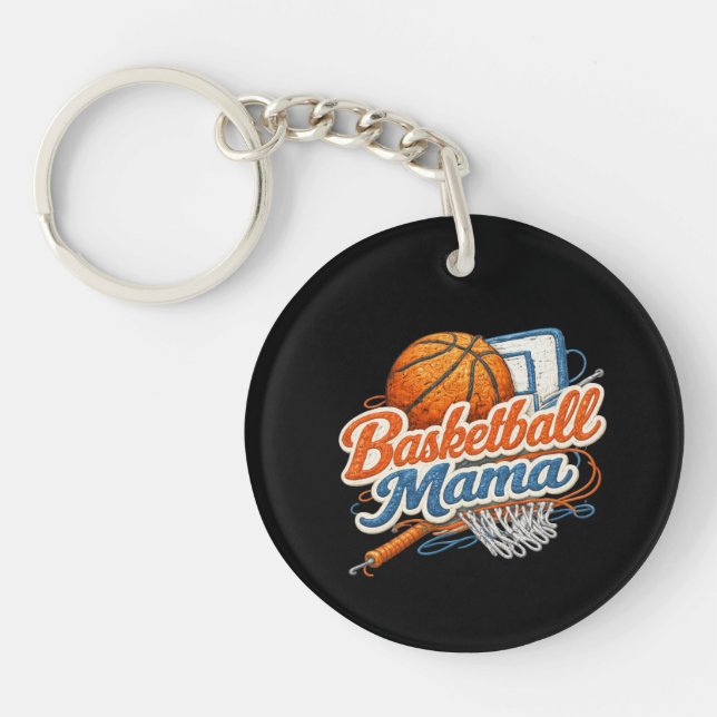 Basketball Mama Personalized Team Keychain (Devant)