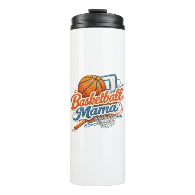Basketball-Mama-Reisemug Thermosbecher (Vorderseite)