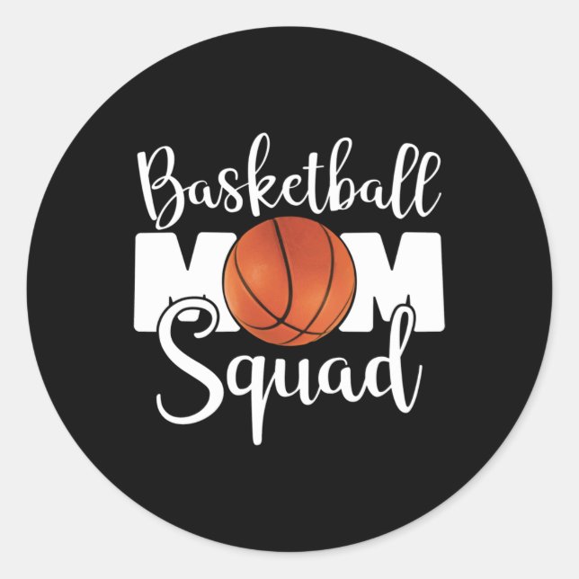 Basketball-Mama Runder Aufkleber (Vorderseite)