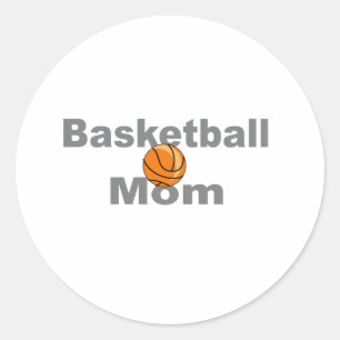 BasketBall-Mama Runder Aufkleber