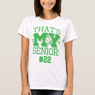 Basketball-Mama Senior Grünes Trikot Nummer & Name T-Shirt