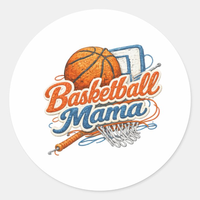 Basketball Mama Sticker (Vorderseite)