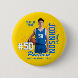 Basketball-Mannschaft Custom Foto Senior Night Spo Button