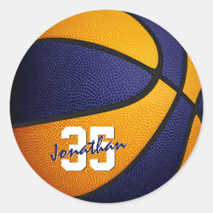 Basketball-Mannschaftsfarbe Runder Aufkleber
