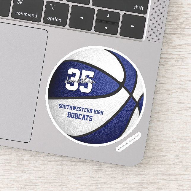 Basketball-Mannschaftsfarben personalisiert Aufkleber (Detail)