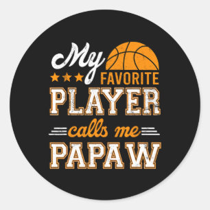Basketball Mein Lieblingsspieler ruft mich Papa an Runder Aufkleber