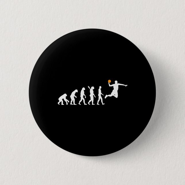 Basketball - menschliche Evolution Darwin Button (Vorderseite)